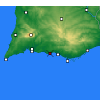 Nearby Forecast Locations - Albufeira - mapa