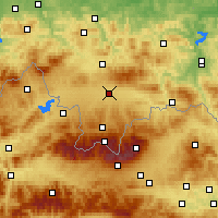 Nearby Forecast Locations - Nowy Targ - mapa