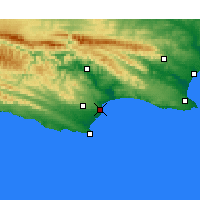 Nearby Forecast Locations - Jeffreys Bay - mapa