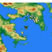 Nearby Forecast Locations - Egina - mapa