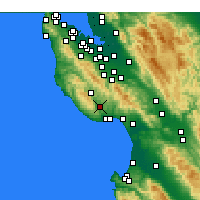 Nearby Forecast Locations - Felton - mapa
