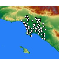 Nearby Forecast Locations - Lomita - mapa
