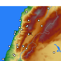 Nearby Forecast Locations - Zahla - mapa