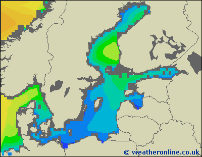 Morze Bałtyckie S - wysokości fali morskiej - pon., 18.12. 07:00 CET