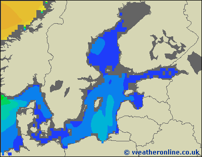 Morze Bałtyckie SE - wysokości fali morskiej - śro., 21.02. 19:00 CET