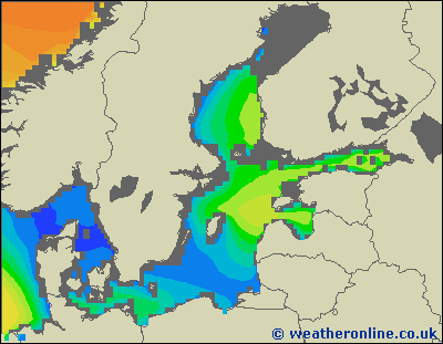 Morze Bałtyckie S - wysokości fali morskiej - pon., 19.03. 01:00 CET