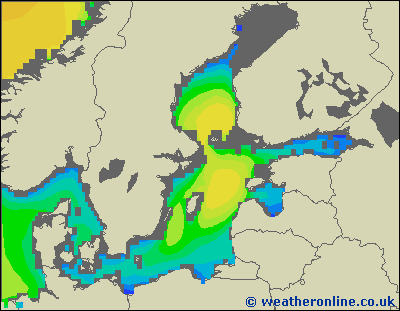 Morze Bałtyckie S - wysokości fali morskiej - wto., 20.03. 13:00 CET