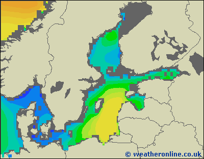 Morze Bałtyckie S - wysokości fali morskiej - śro., 21.03. 01:00 CET