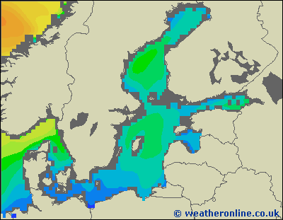 Morze Bałtyckie SE - wysokości fali morskiej - śro., 22.08. 14:00 CEST