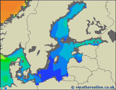 Morze Bałtyckie S - wysokości fali morskiej - czw., 18.10. 14:00 CEST