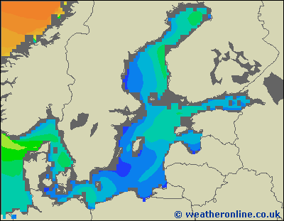 Morze Bałtyckie S - wysokości fali morskiej - czw., 18.10. 20:00 CEST