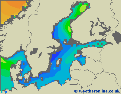 Morze Bałtyckie S - wysokości fali morskiej - pt., 19.10. 02:00 CEST