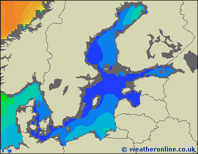 Morze Bałtyckie SE - wysokości fali morskiej - nie., 21.10. 02:00 CEST