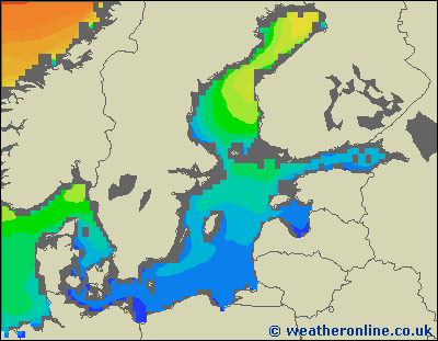 Morze Bałtyckie SE - wysokości fali morskiej - nie., 21.10. 14:00 CEST