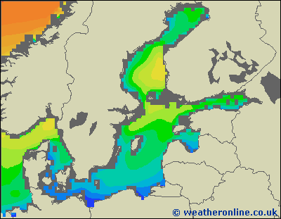 Morze Bałtyckie SE - wysokości fali morskiej - nie., 21.10. 20:00 CEST