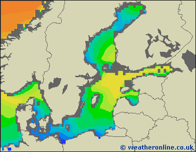 Morze Bałtyckie SE - wysokości fali morskiej - pon., 22.10. 02:00 CEST