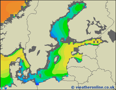 Morze Bałtyckie SE - wysokości fali morskiej - pon., 22.10. 08:00 CEST