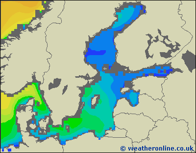 Morze Bałtyckie SE - wysokości fali morskiej - śro., 19.12. 19:00 CET