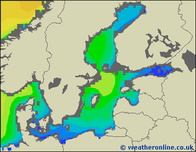 Morze Bałtyckie SE - wysokości fali morskiej - czw., 20.12. 13:00 CET