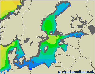 Morze Bałtyckie SE - wysokości fali morskiej - czw., 20.12. 19:00 CET