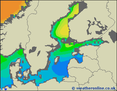 Morze Bałtyckie SE - wysokości fali morskiej - so., 23.02. 01:00 CET
