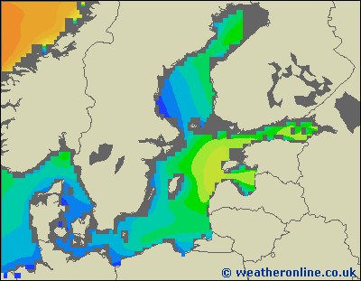 Morze Bałtyckie SE - wysokości fali morskiej - so., 23.02. 13:00 CET