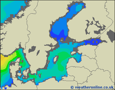 Morze Bałtyckie SE - wysokości fali morskiej - wto., 15.10. 14:00 CEST