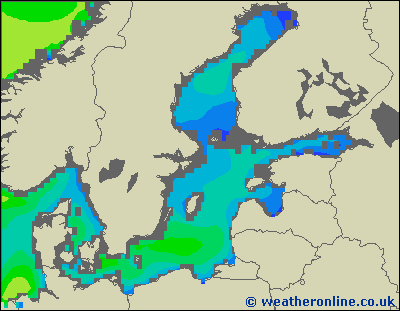 Morze Bałtyckie N - wysokości fali morskiej - pon., 18.11. 07:00 CET