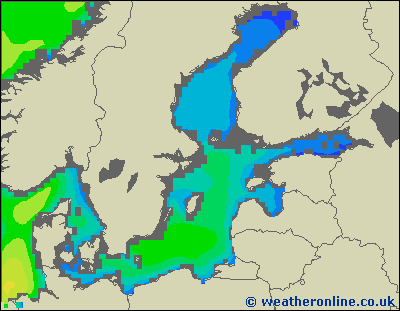 Morze Bałtyckie N - wysokości fali morskiej - pon., 18.11. 13:00 CET