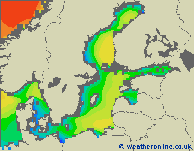Morze Bałtyckie S - wysokości fali morskiej - so., 25.01. 01:00 CET