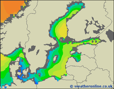 Morze Bałtyckie S - wysokości fali morskiej - so., 25.01. 07:00 CET