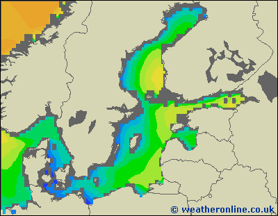 Morze Bałtyckie S - wysokości fali morskiej - so., 25.01. 13:00 CET