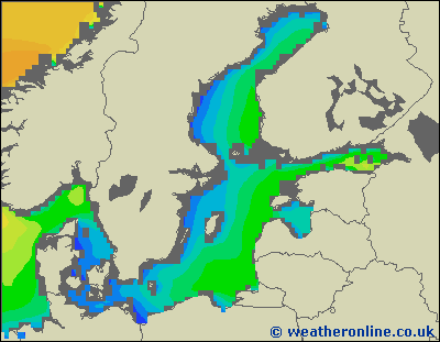 Morze Bałtyckie S - wysokości fali morskiej - so., 25.01. 19:00 CET