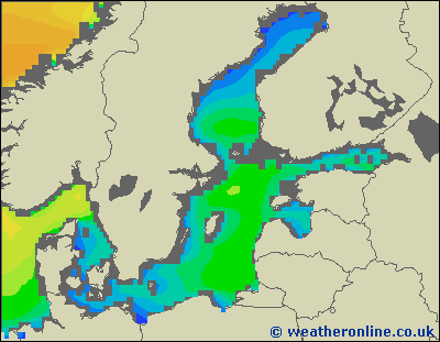 Morze Bałtyckie S - wysokości fali morskiej - nie., 26.01. 01:00 CET