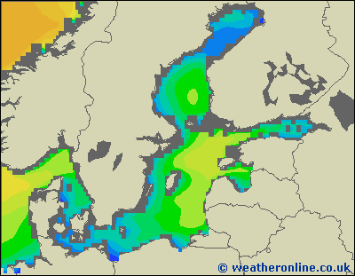 Morze Bałtyckie S - wysokości fali morskiej - nie., 26.01. 07:00 CET