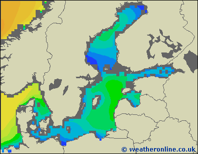 Morze Bałtyckie S - wysokości fali morskiej - pon., 27.01. 01:00 CET