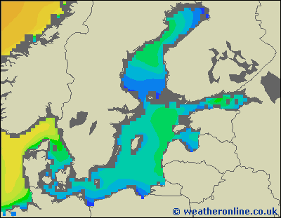 Morze Bałtyckie S - wysokości fali morskiej - pon., 27.01. 07:00 CET