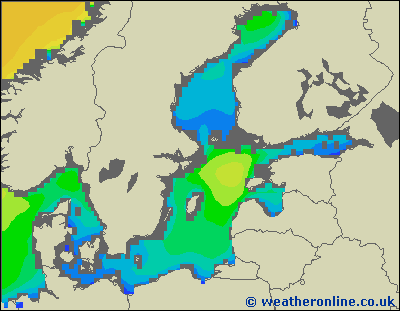 Morze Bałtyckie S - wysokości fali morskiej - wto., 28.01. 01:00 CET