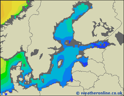 Morze Bałtyckie SE - wysokości fali morskiej - pon., 06.04. 14:00 CEST
