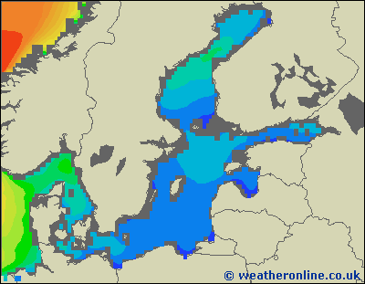 Morze Bałtyckie SE - wysokości fali morskiej - pt., 25.09. 08:00 CEST