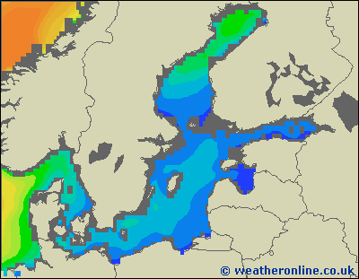 Morze Bałtyckie SE - wysokości fali morskiej - pt., 25.09. 14:00 CEST