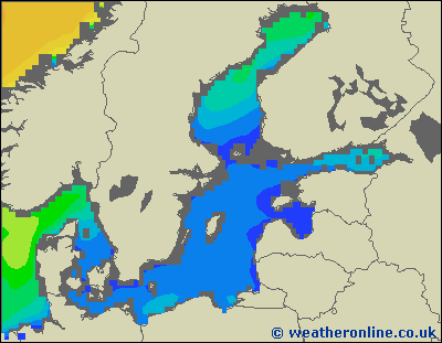 Morze Bałtyckie N - wysokości fali morskiej - pon., 30.11. 13:00 CET