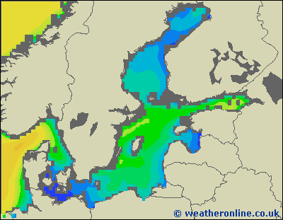 Morze Bałtyckie SE - wysokości fali morskiej - nie., 28.11. 13:00 CET