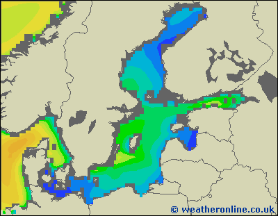 Morze Bałtyckie SE - wysokości fali morskiej - nie., 28.11. 19:00 CET