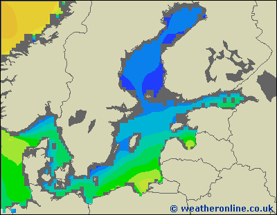 Morze Bałtyckie SE - wysokości fali morskiej - pon., 03.10. 14:00 CEST