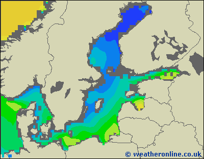Morze Bałtyckie SE - wysokości fali morskiej - pon., 03.10. 20:00 CEST