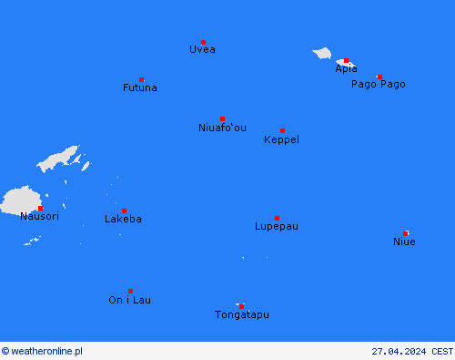  Samoa Amerykańskie Oceania mapy prognostyczne