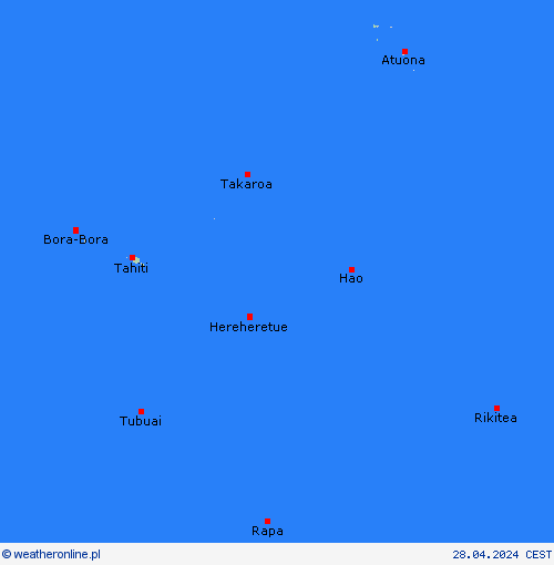  Polinezja Francuska Oceania mapy prognostyczne
