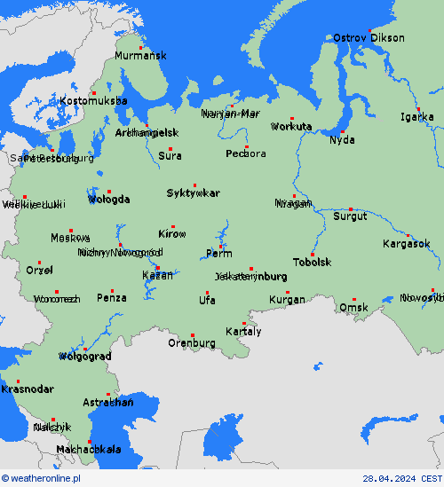  Rosja Europa mapy prognostyczne