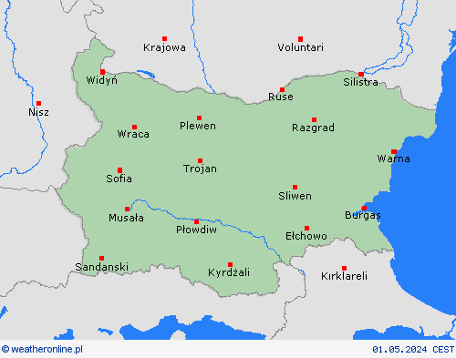  Bułgaria Europa mapy prognostyczne